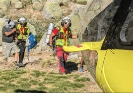 Imagen del rescate al montañero.