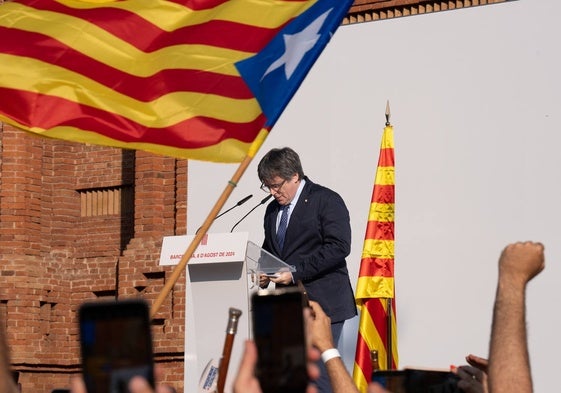 Carles Puigdemont interviene tras su regreso