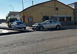 Imagen del accidente en la calle Wesley, en el Polígono Industrial El Montalvo.