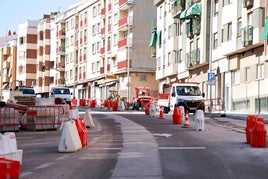 Obras en la carretera de Ledesma el pasado mes de agosto.