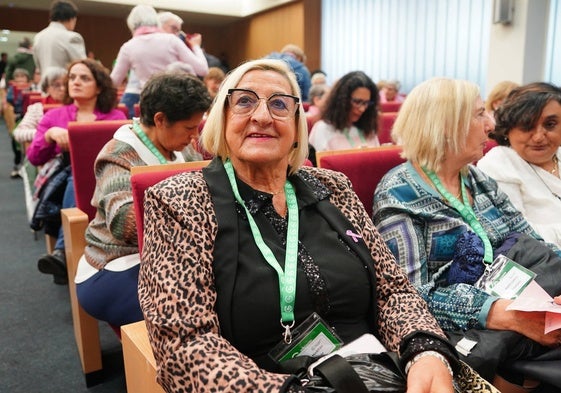 María, voluntaria de La Alberca, en la reunión celebrada en Salamanca.