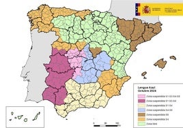 Mapa de las zonas restringidas por la vacuna.