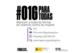 Número 016 contra la Violencia de Género.