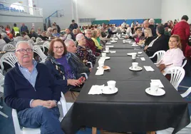 Uno de los grupos de mayores en la fiesta celebrada en Santa Marta de Tormes