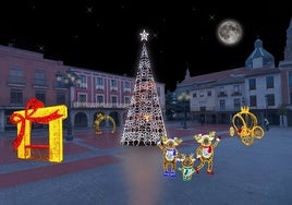 Simulación del alumbrado navideño de Peñaranda.