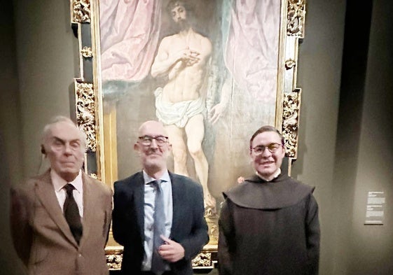 Manuel Arias, Carlos Zurita y Miguel Ángel González en el Prado.