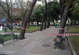 Parques cerrados al público en la cuidad de Salamanca durante este domingo.