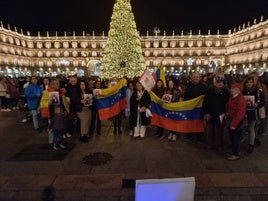 Protesta en la Plaza Mayor por la liberación de los presos políticos.