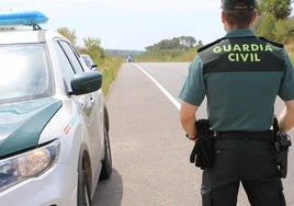 Un agente de la Guardia Civil, de espaldas.