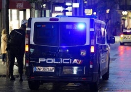 Policía Nacional durante una actuación nocturna.