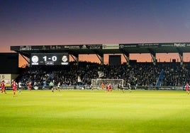 Vista del Fondo Oeste durante el choque de este pasado sábado frente al Nástic.