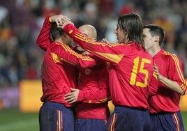 Imagen del debut de Sergio Ramos en un España-China jugado en el Estadio Helmántico.