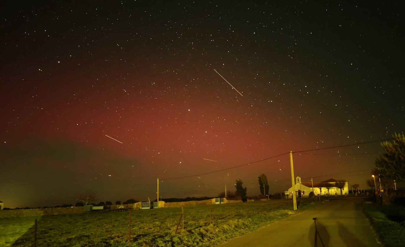 Vista de la aurora boreal en Martiago.