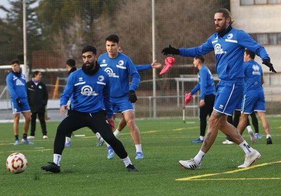 Dani García y Raúl Albentosa durante la sesión de entrenamiento.