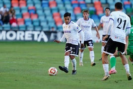 Gustavo en un partido con el Salamanca.