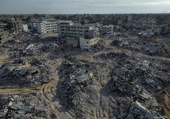 Territorios palestinos arrasados por las bombas.