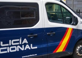 Un vehículo de la Policía Nacional en los Juzgados.