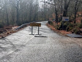 Carretera cortada en El Cabaco.