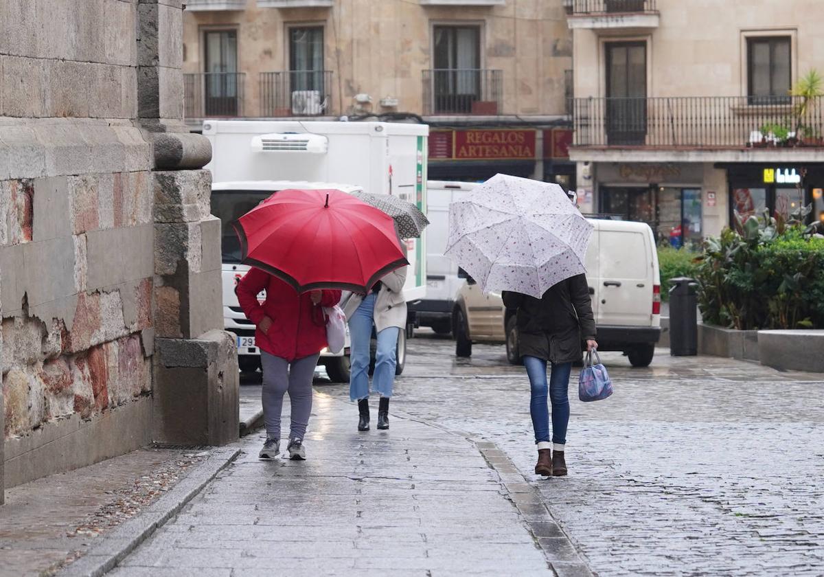 Imagen de un día lluvioso en Salamanca.