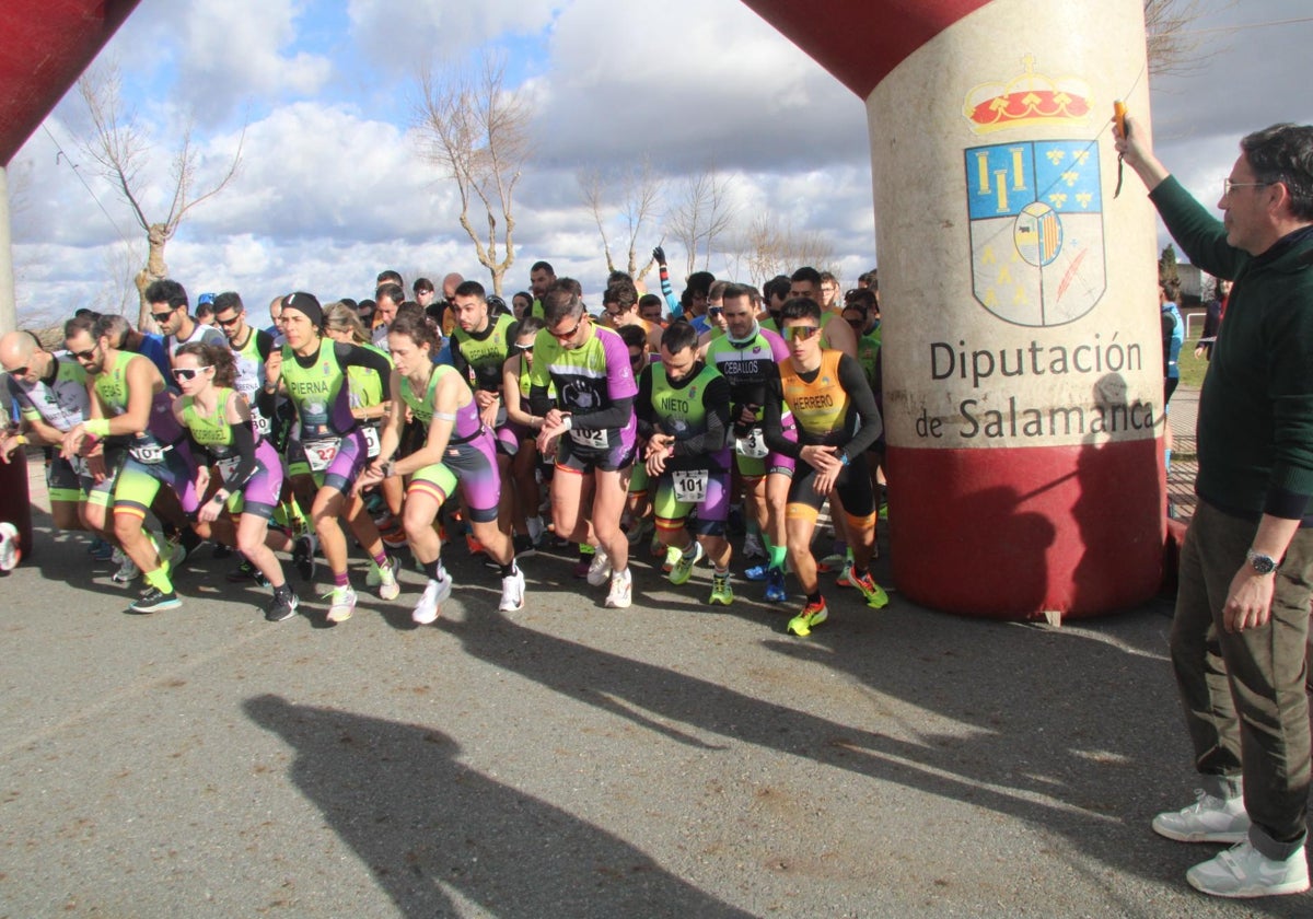 Rodríguez y pierna, ases del duatlón en Villamayor