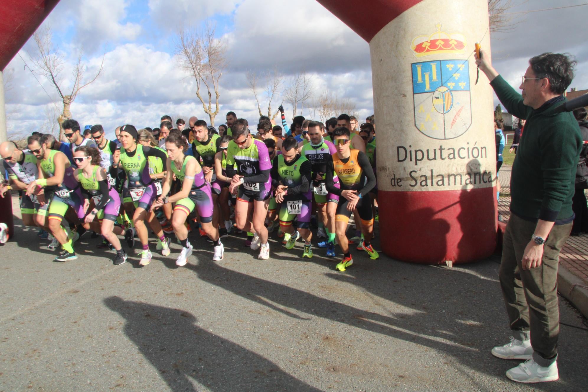 Rodríguez y pierna, ases del duatlón en Villamayor