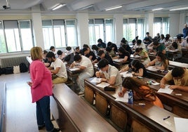 Un aula de la Universidad de Salamanca.