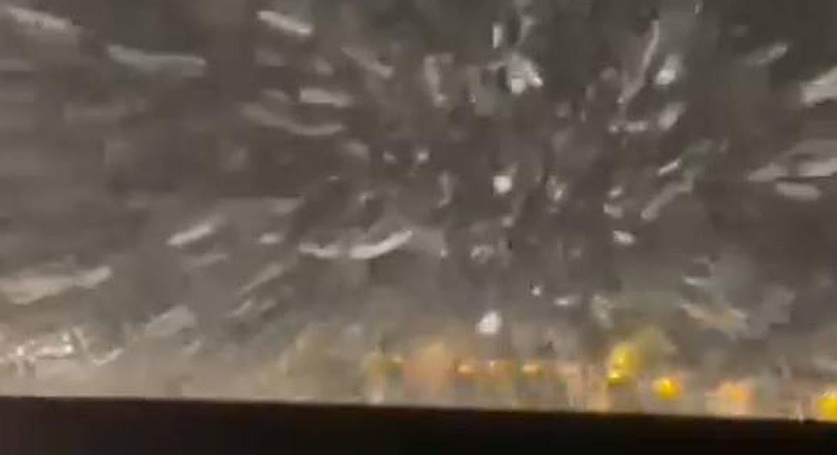 La intensa nevada dificulta la circulación en la A-66, a la altura de Béjar