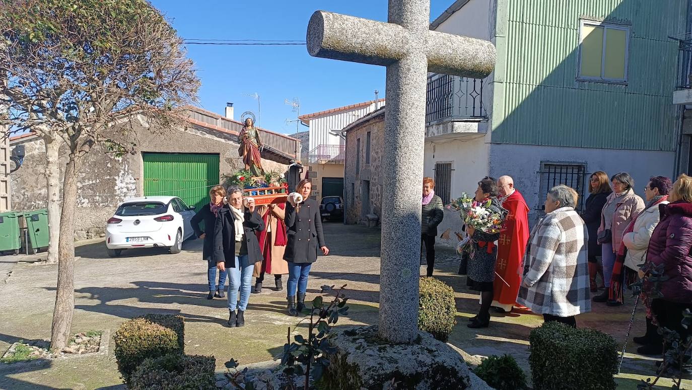 Animada celebración de águedas en Sanchotello