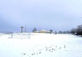 Un campo de la provincia de Soria cubierto de nieve.