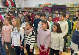 Escolares del colegio Carmen Martín Gaite de Santa Marta.