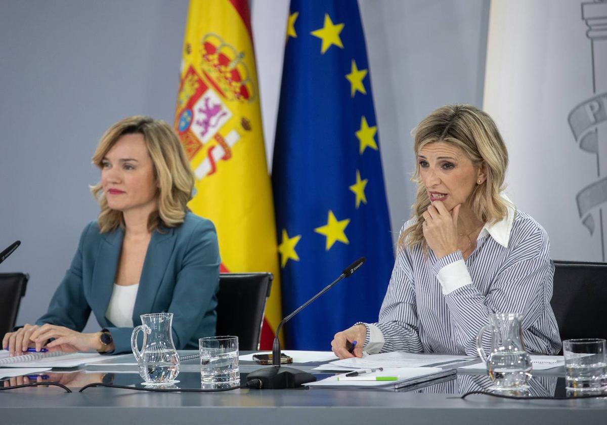 Pilar Alegría y Yolanda Díaz