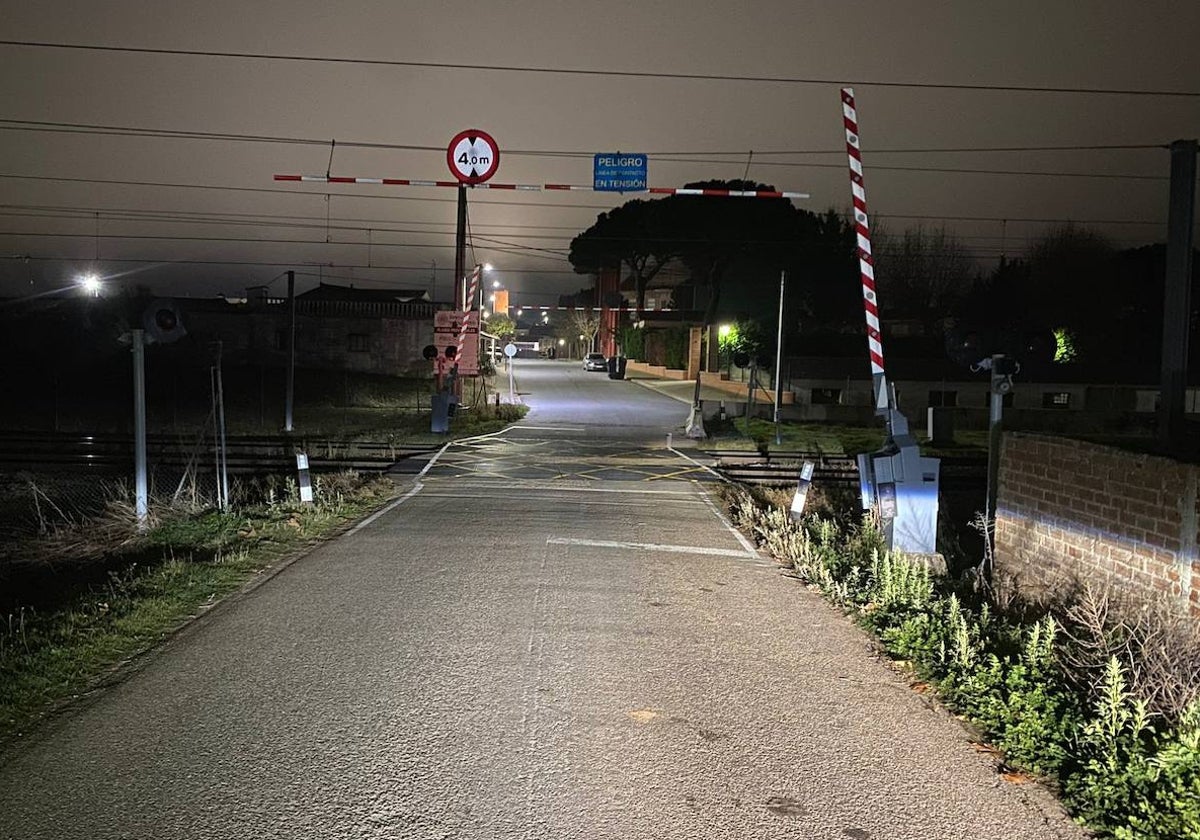 Paso a nivel en el municipio vallisoletano de Carpio.