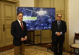 Carlos García Carbayo y Fernando Rodríguez en la rueda de prensa.