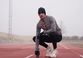 Álvaro de Arriba, en un entrenamiento en Las Pistas del Helmántico.