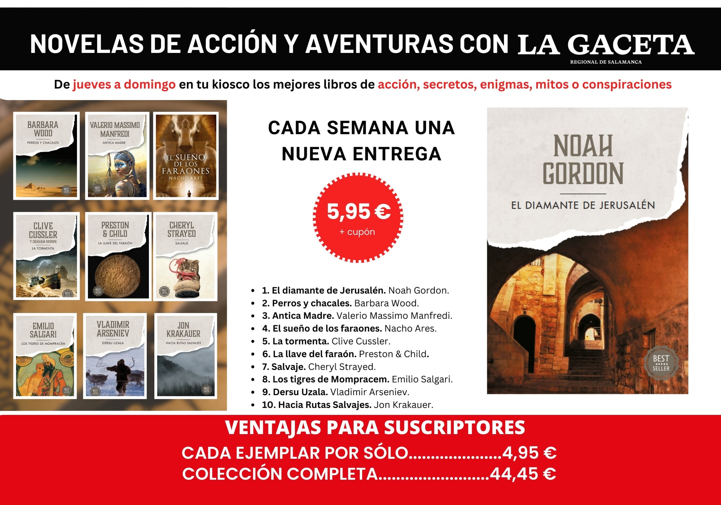 Consigue el Best Seller «El diamante de Jesuralén», de Noah Gordon, con LA GACETA por sólo 5,95 euros