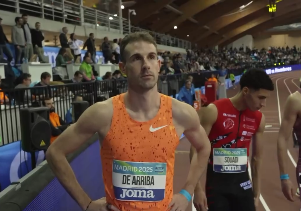 Álvaro de Arriba, en la presentación de su semifinal de 800.