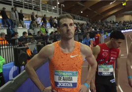 Álvaro de Arriba, en la presentación de su semifinal de 800.