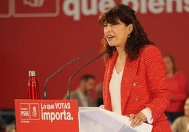 Ana Redondo, interviene durante un acto del PSOE |