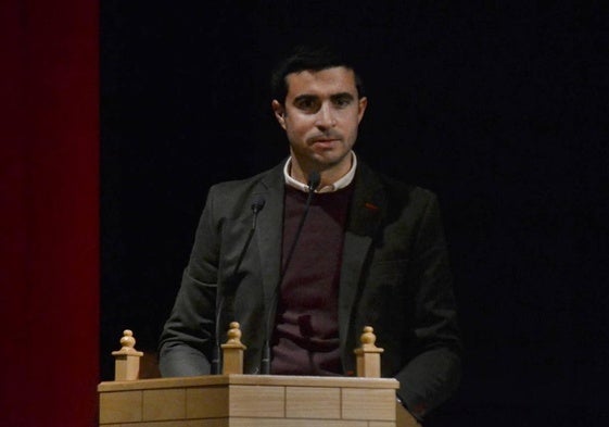 Víctor Herrero, en el Teatro Nuevo de Ciudad Rodrigo.