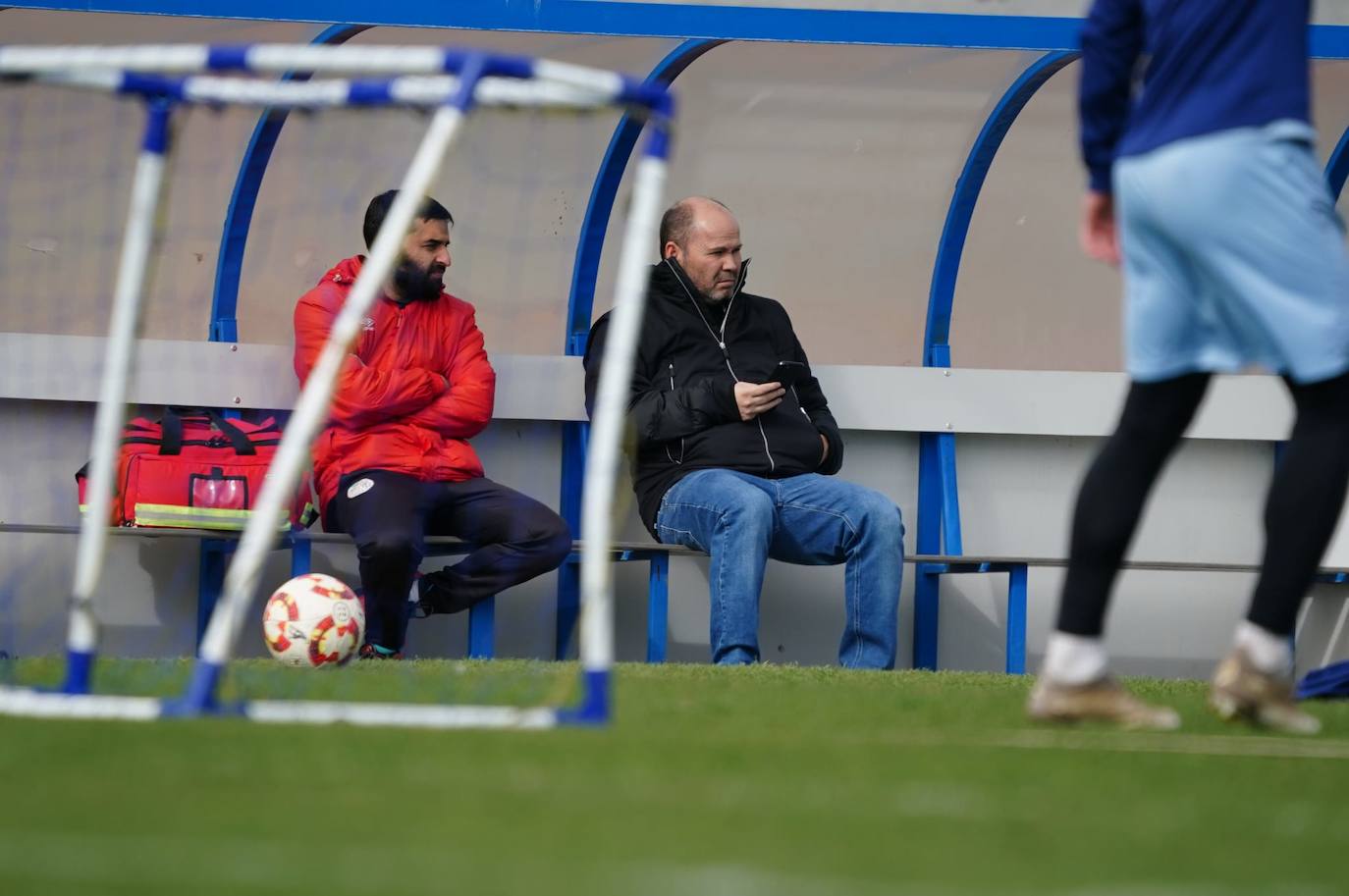 Manuel Lovato, en el entrenamiento de este jueves.