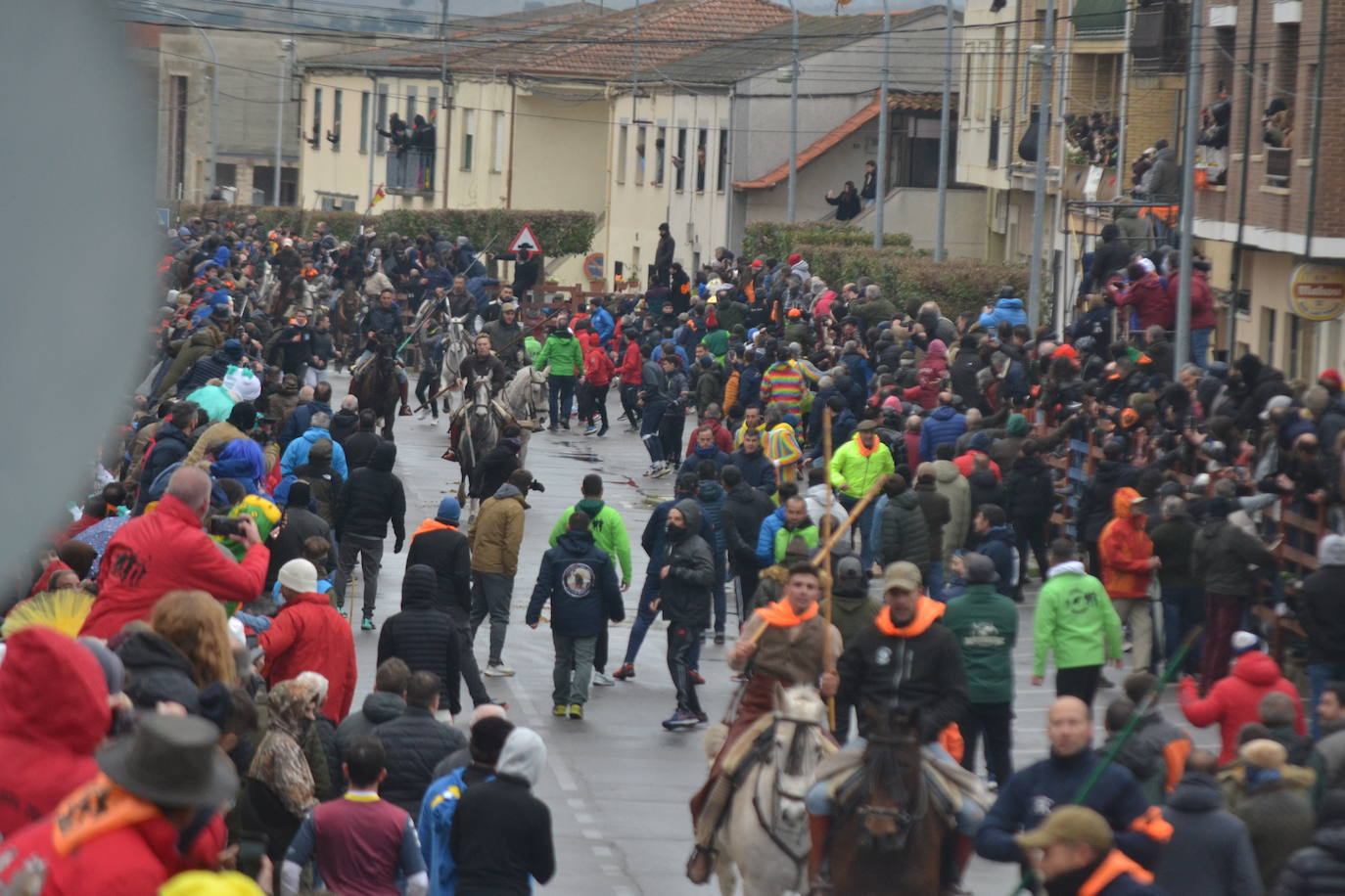 Tumultuoso encierro a caballo en el Carnaval del Toro de Ciudad Rodrigo