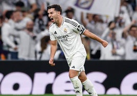 Brahim celebra su tanto frente al Atlético.