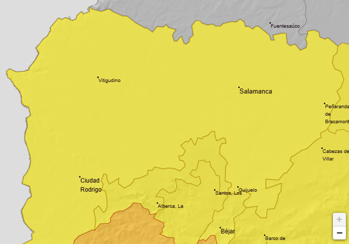 Avisos amarillos en Salamanca y otras siete provincias de Castilla y León con el paso de la borrasca Jana
