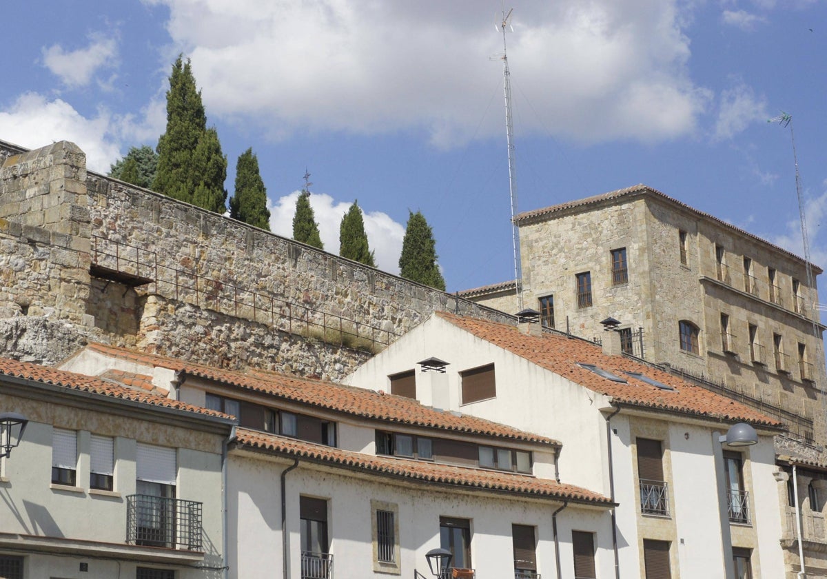 Vista de la muralla del Jardín de la Merced.