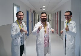 Álvaro Criado, Jesús Vizcaya y Luis López Mesonero, organizadores de la I Carrera Popular contra el Ictus.