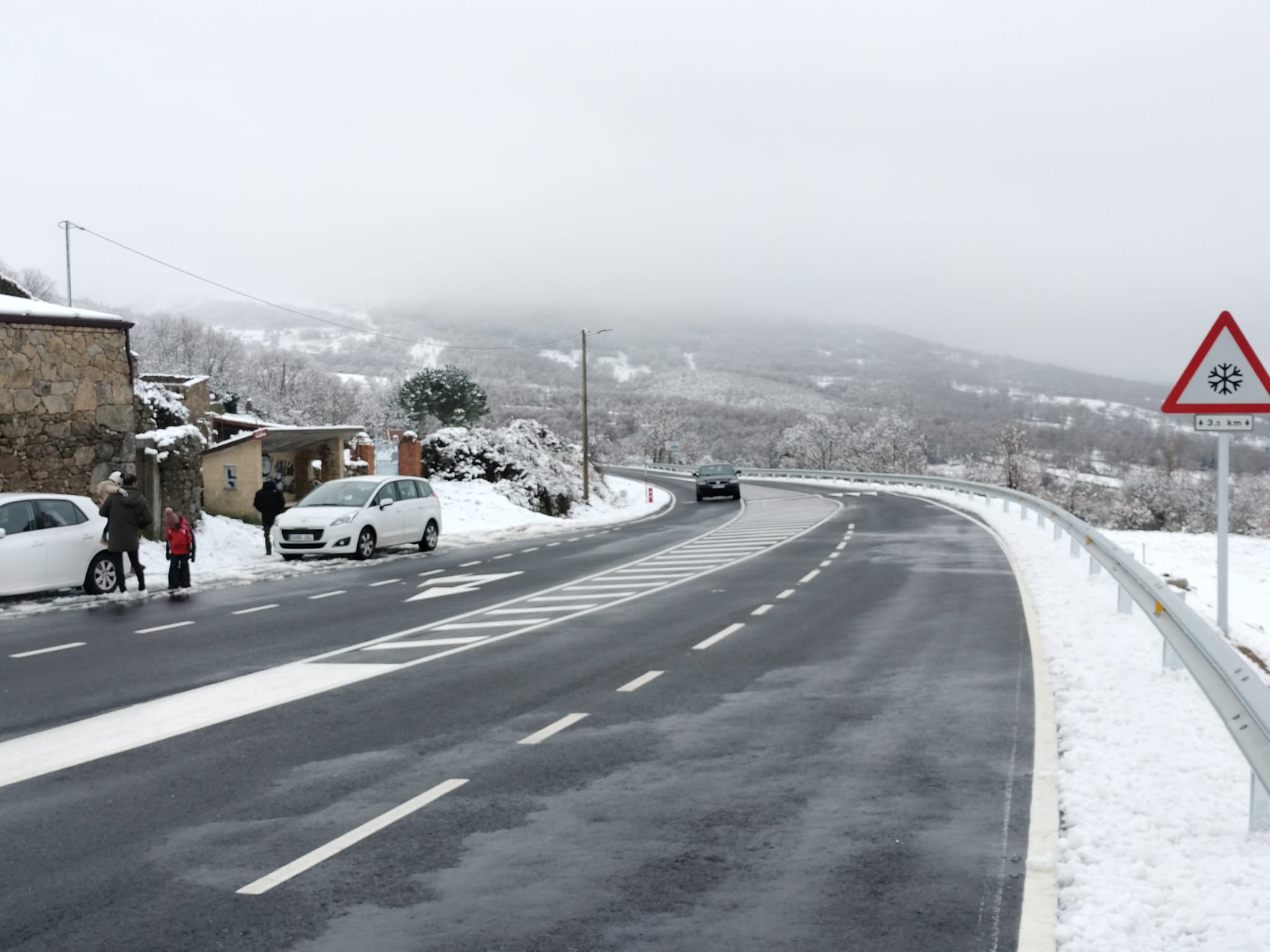 La nieve, protagonista en las carreteras de la provincia