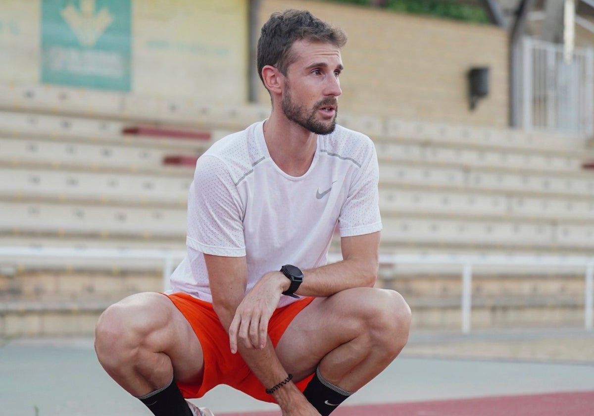 Álvaro de Arriba, durante un entrenamiento en Las Pistas.