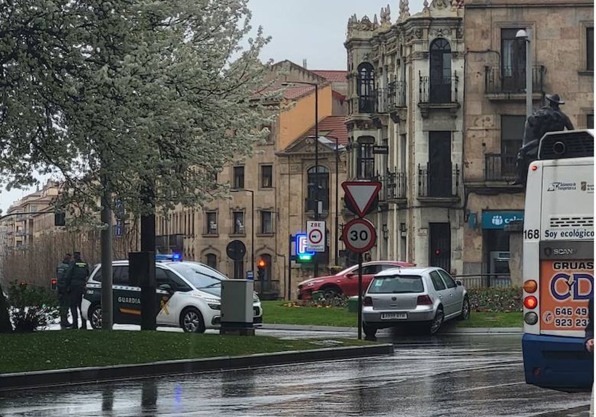 Accidente en la Plaza de España.