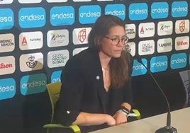 Anna Montañana, en la rueda de prensa posterior a las semifinales de la Copa de la Reina.