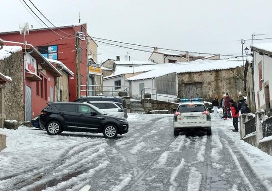 Nevadas en la zona de la Peña de Francia el pasado 17 de marzo.